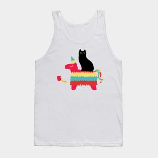 Cat riding piñata Tank Top